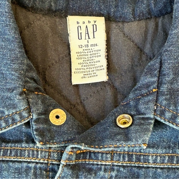 BABY GAP 12-18 Months Heavy Denim Jean Jacket Farm Sheep - Picture 7 of 8